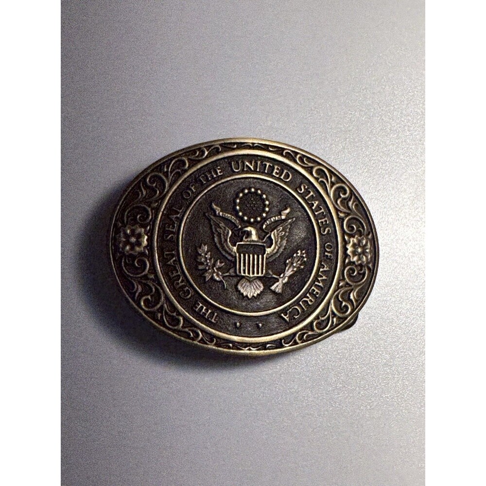 The Great Seal Of The United States Of America Men’s Brass Belt Buckle Americana